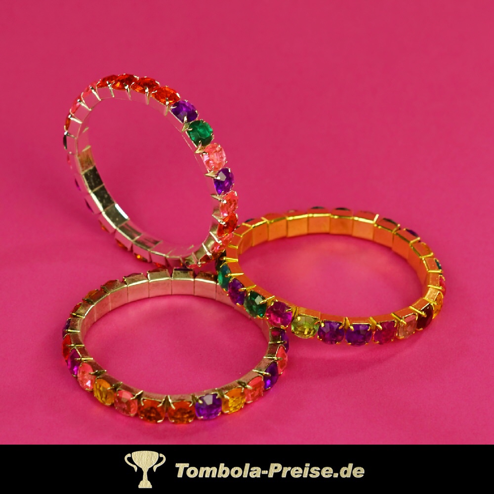Glitzerarmbänder mit Glassteinchen