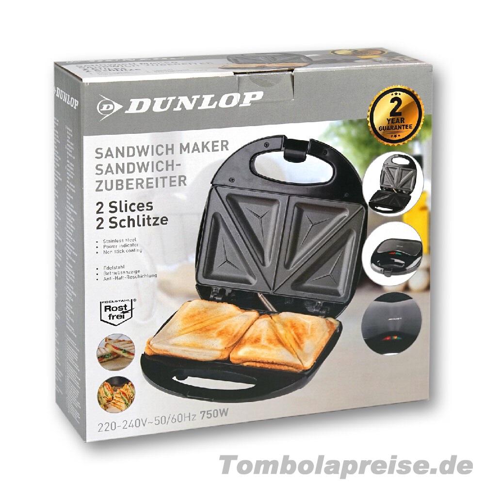 Tombolapreis Sandwichtoaster Dunlop