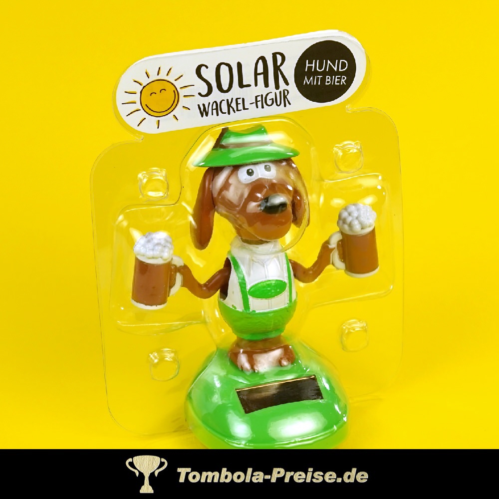 Wackelfigur Bier-Hund mit Solarzelle