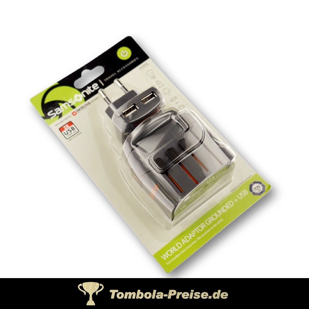 Samsonite Welt-Stromadapter mit USB-Stecker