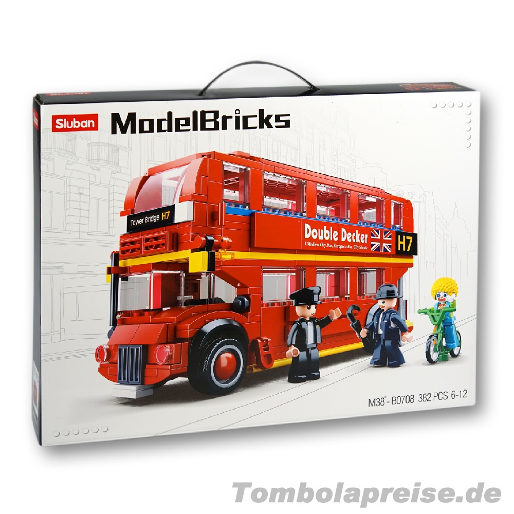 Tombolapreis Steckbausteinkasten Doppeldeckerbus
