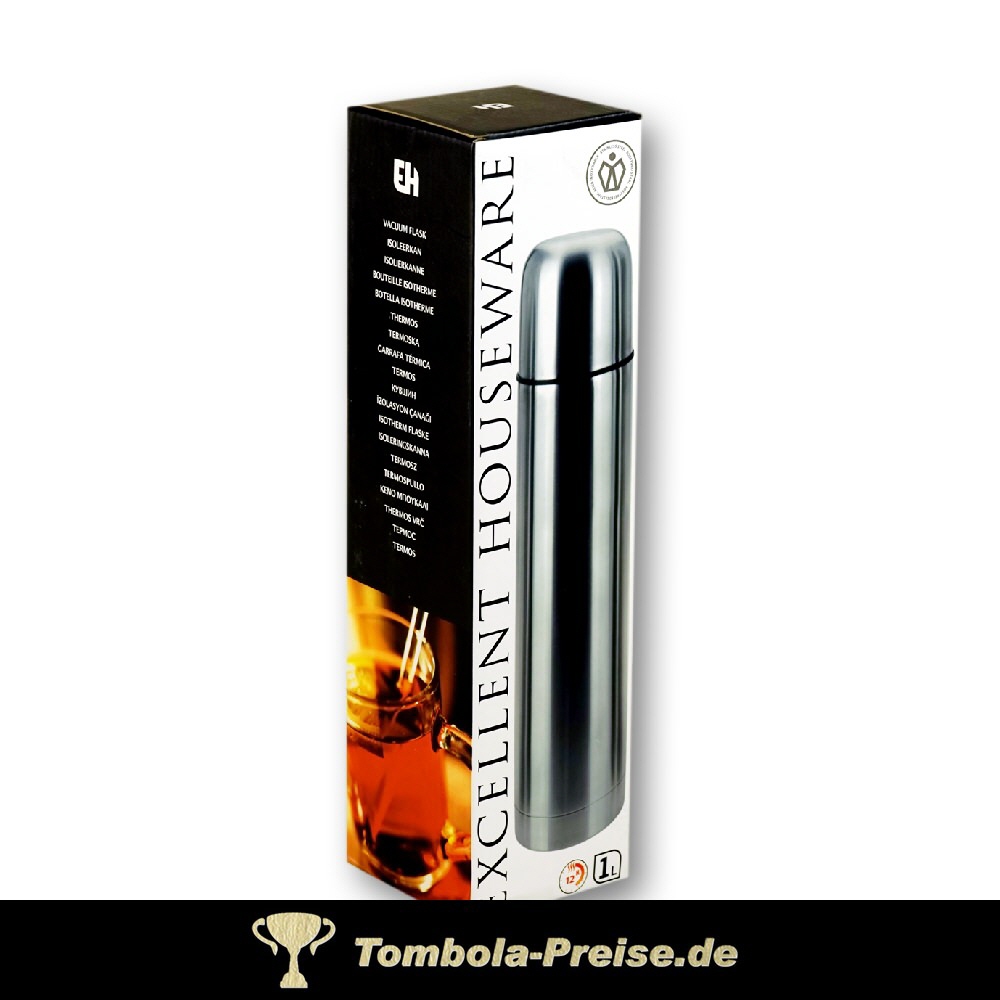 TreuePräsent Thermoskanne aus Edelstahl 1 Liter