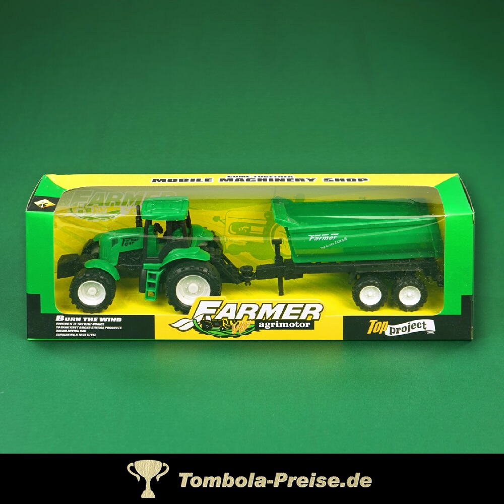 Farmtraktor mit Anhänger