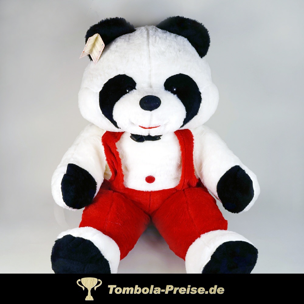 TreuePräsent Plüsch-Panda mit Latzhose 100 cm