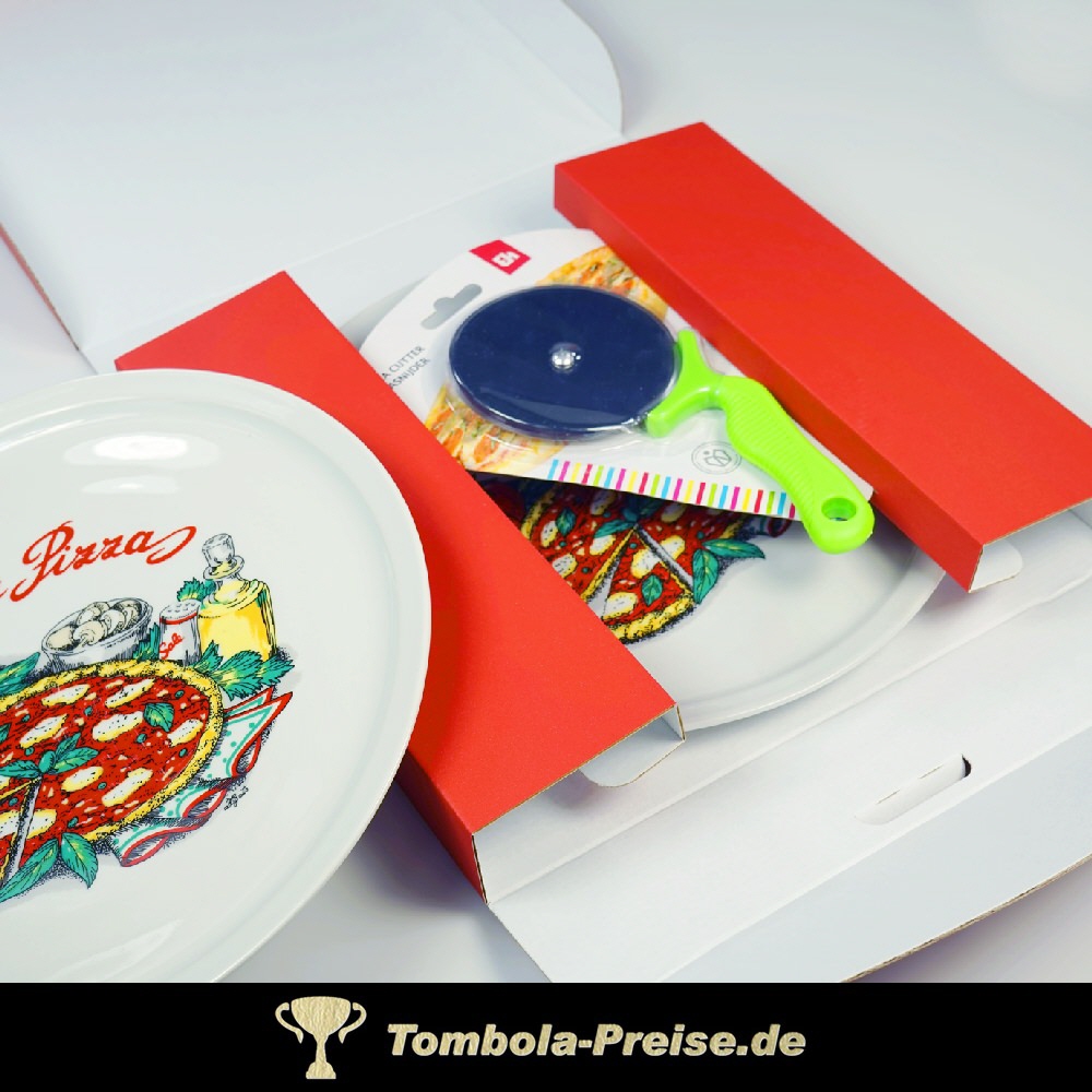 Geschenk-Set Pizzateller & Pizzaschneider