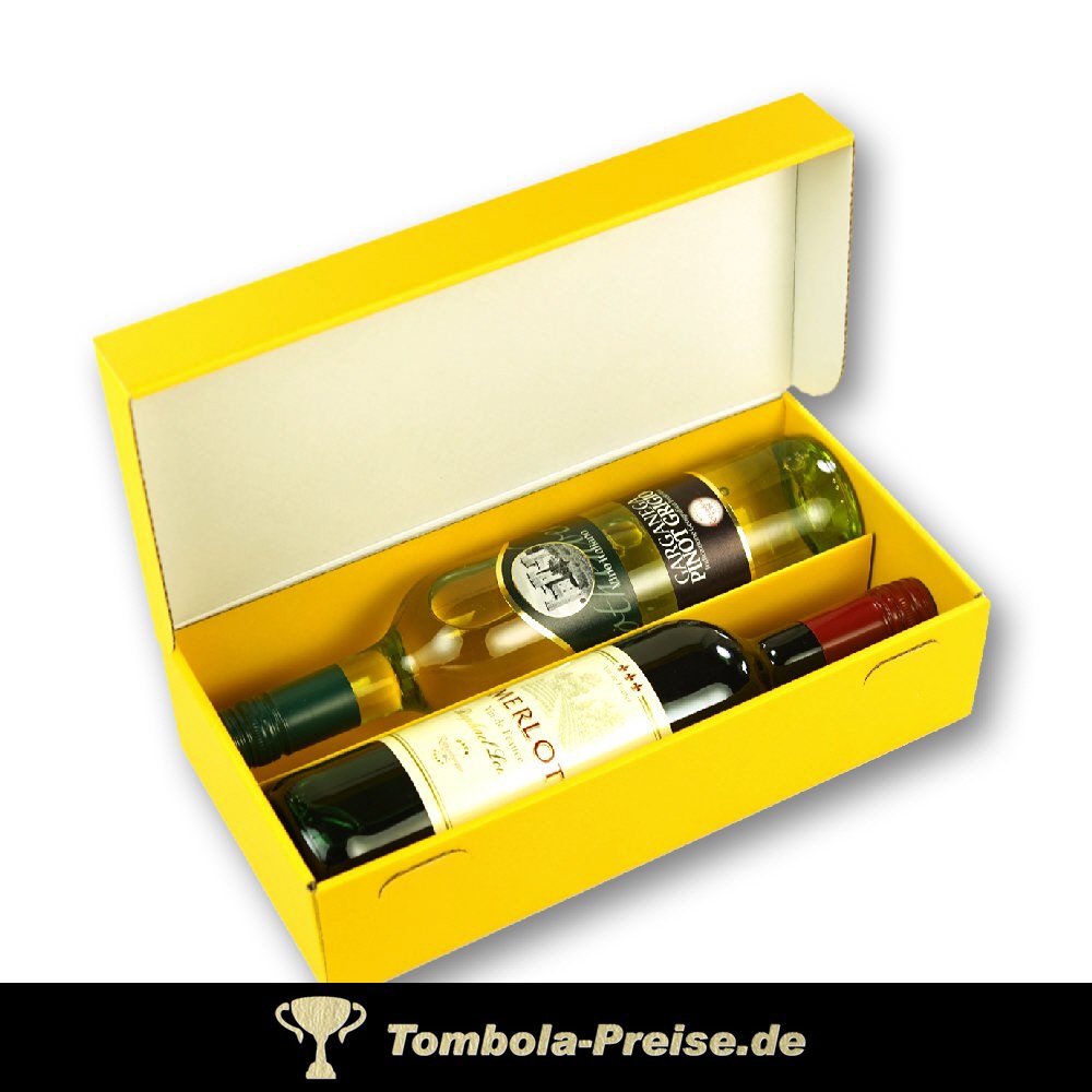 Weinflaschen 2er-Geschenkset rot-weiss