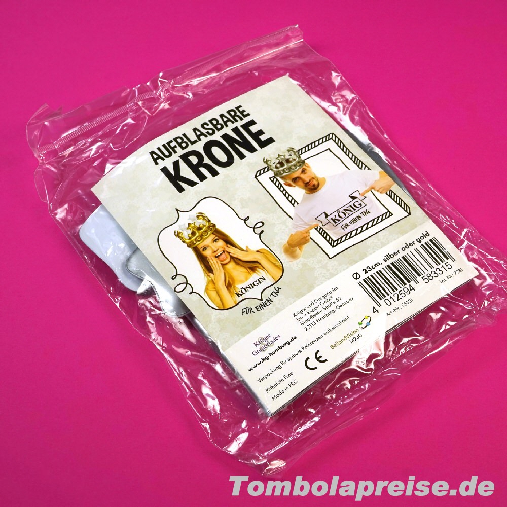 Tombolapreis Krone zum Aufblasen