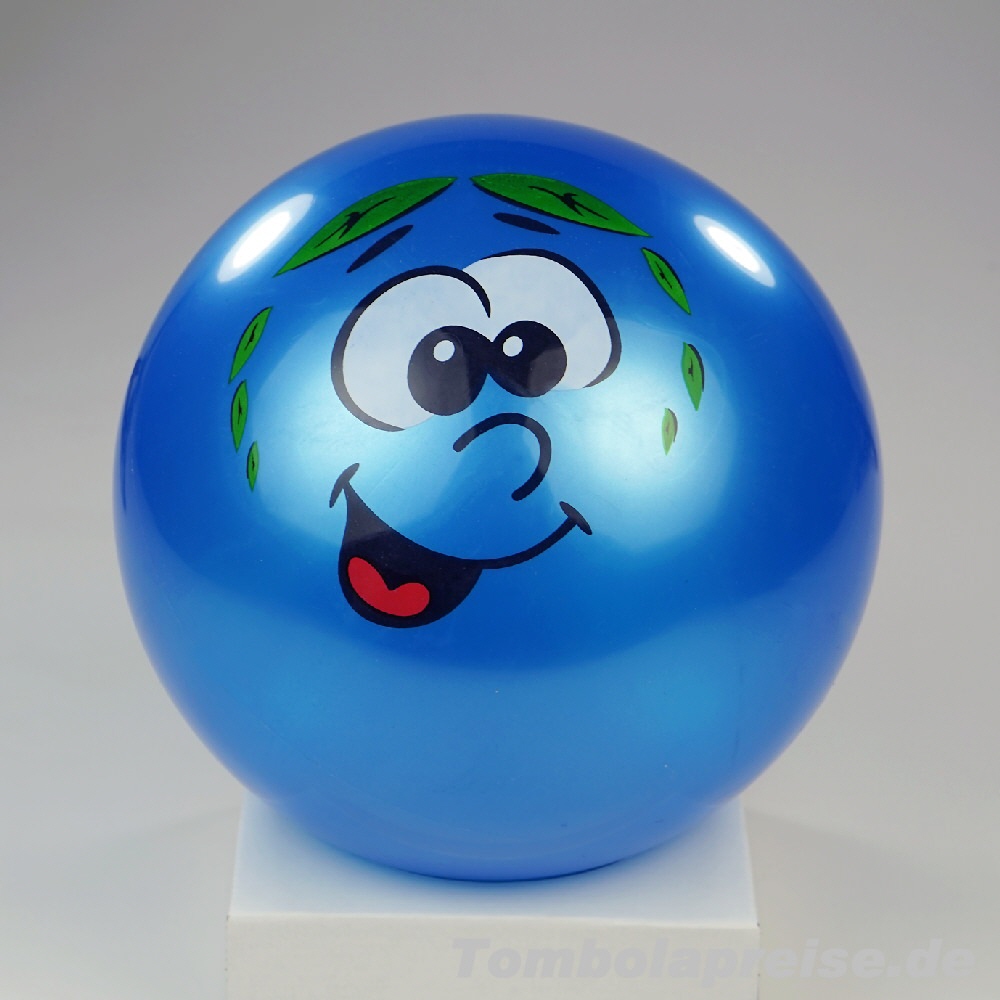 Tombolapreis Ball mit Lachgesicht blau