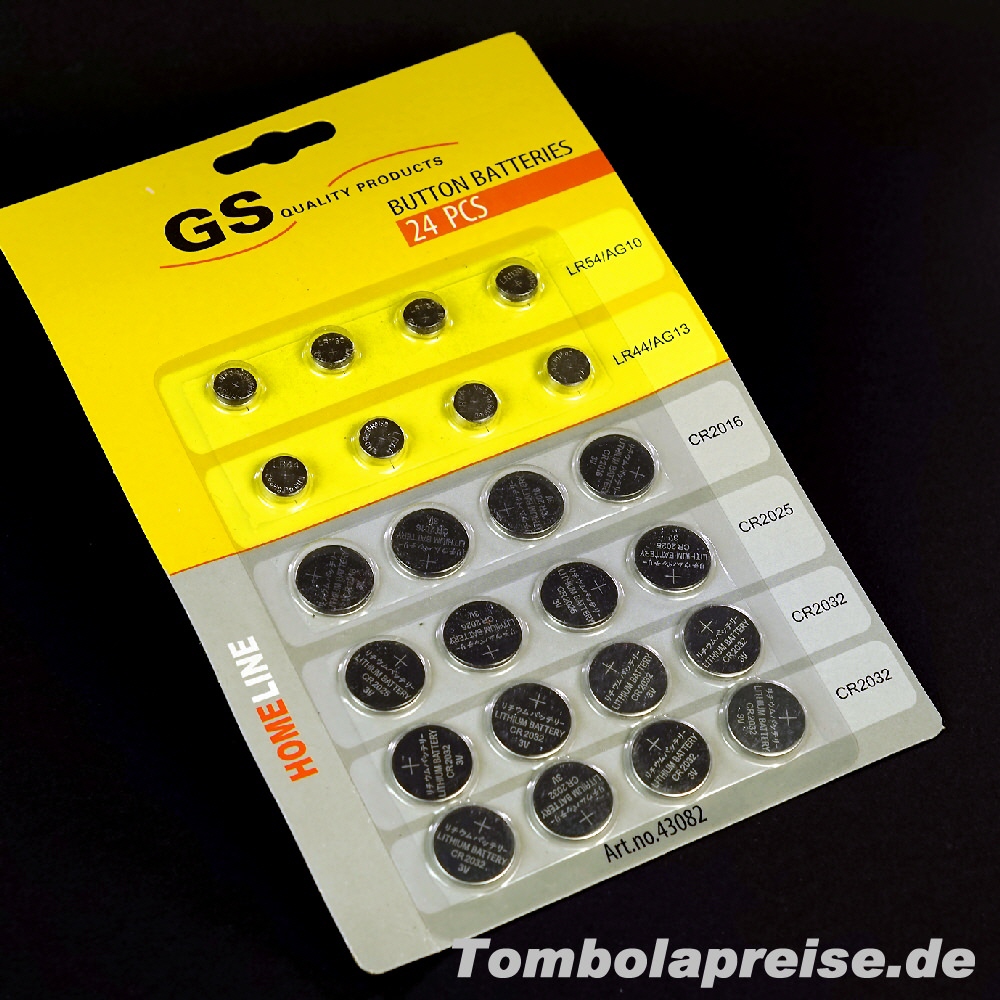 Tombolapreis Batterien Knopfzellen-Sortiment