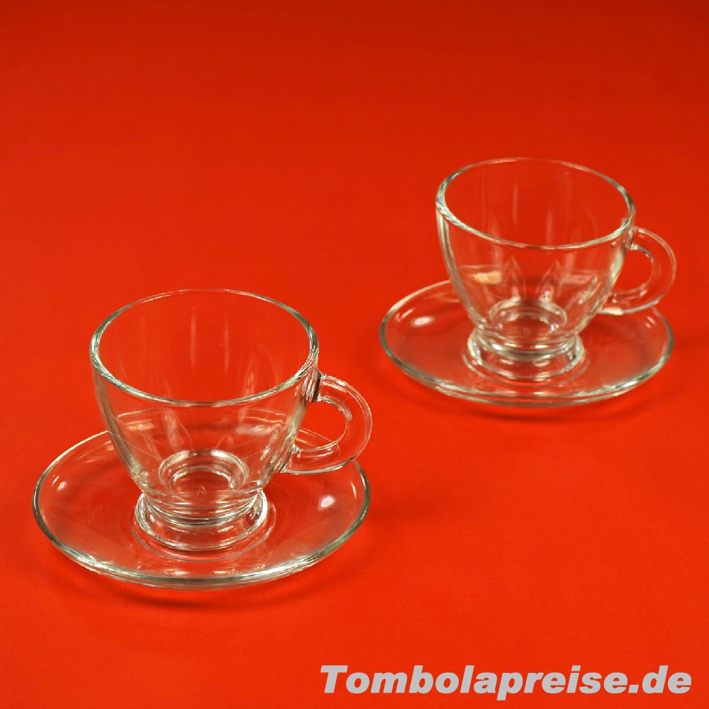 Tombolapreis Cappuccino-Tasser 2er-Set aus Glas