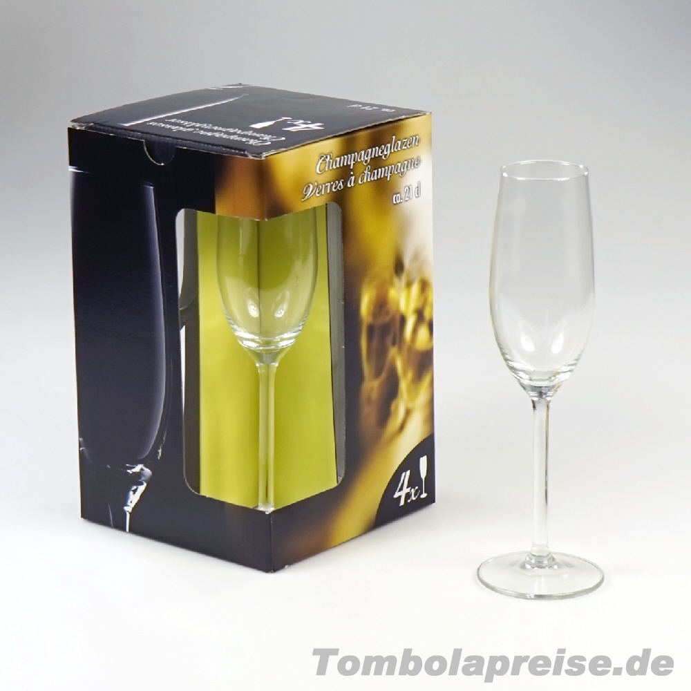 Tombolapreis Champagner-Gläser 4er-Set