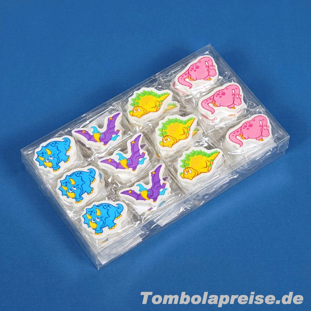 Tombolapreis Radiergummis mit Dinosaurier-Motiven