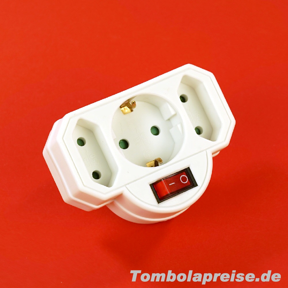 Tombolapreis Dreifach-Steckdose mit Schalter