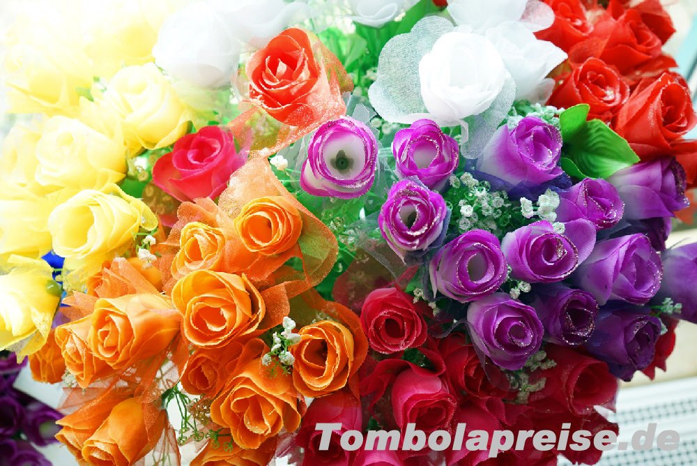 Tombolapreis Seidenrosen mit Effekt 45 cm