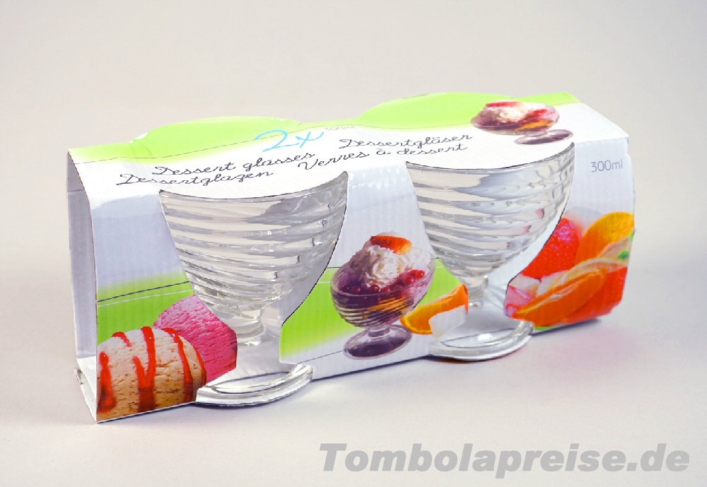 Tombolapreis Dessertschalen aus Glas 2er-Set