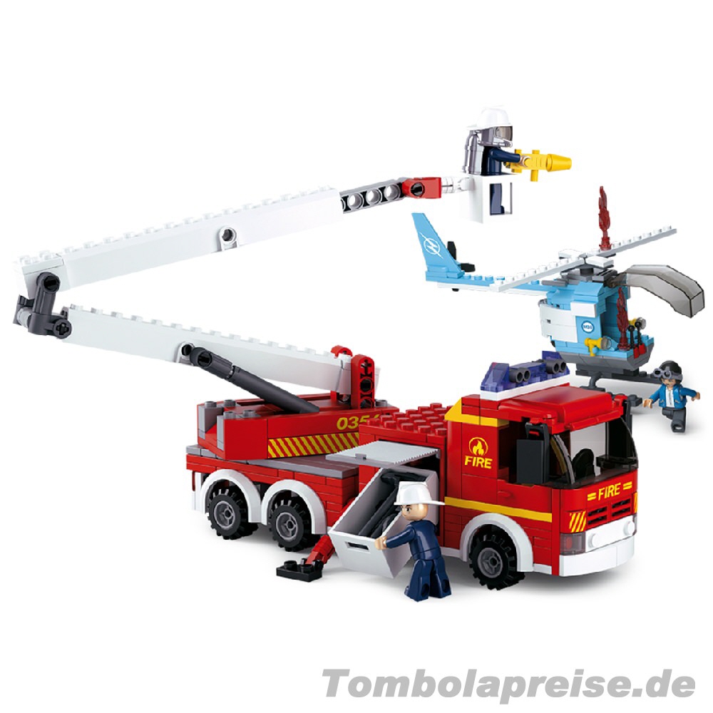 Tombolapreis Steckbausteinset Feuerwehr mit Heli