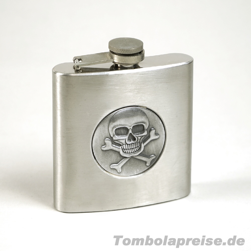 Tombolapreis Flachmann mit Totenkopf