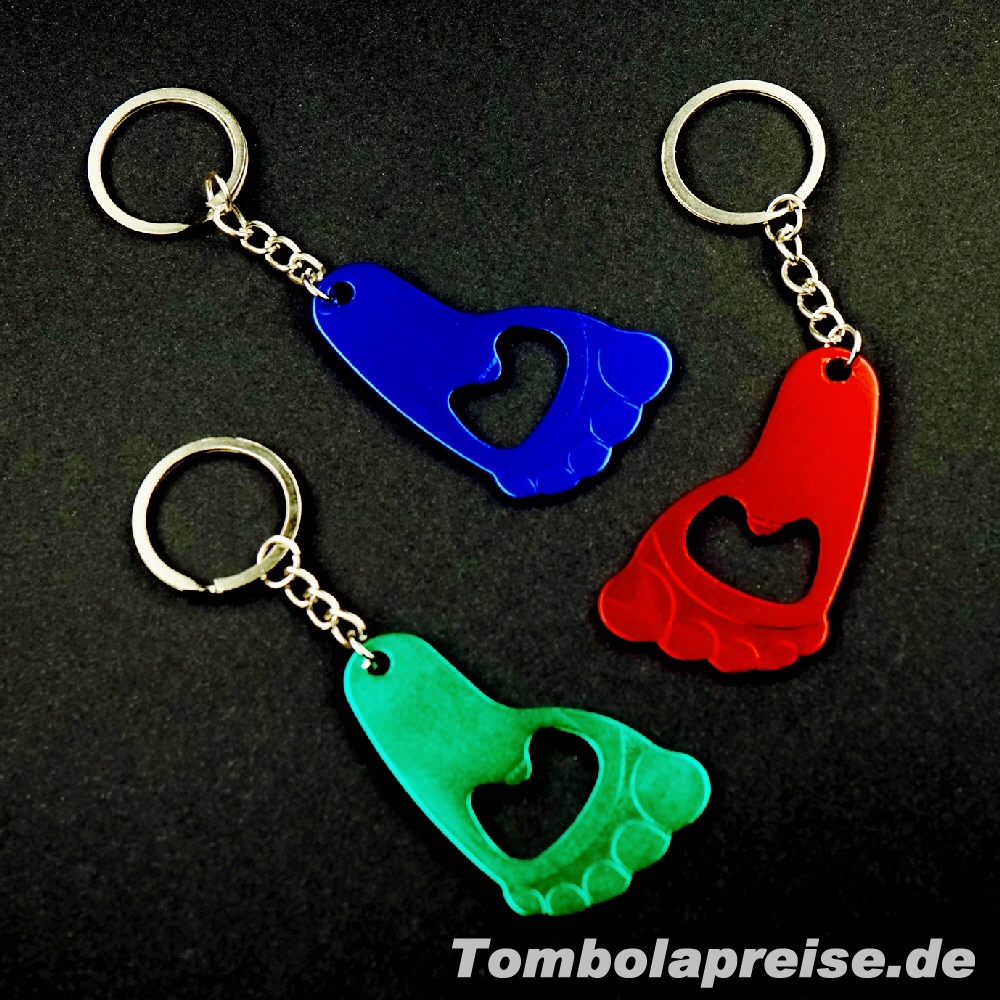 Tombolapreis Flaschenöffner Fuß Anhänger