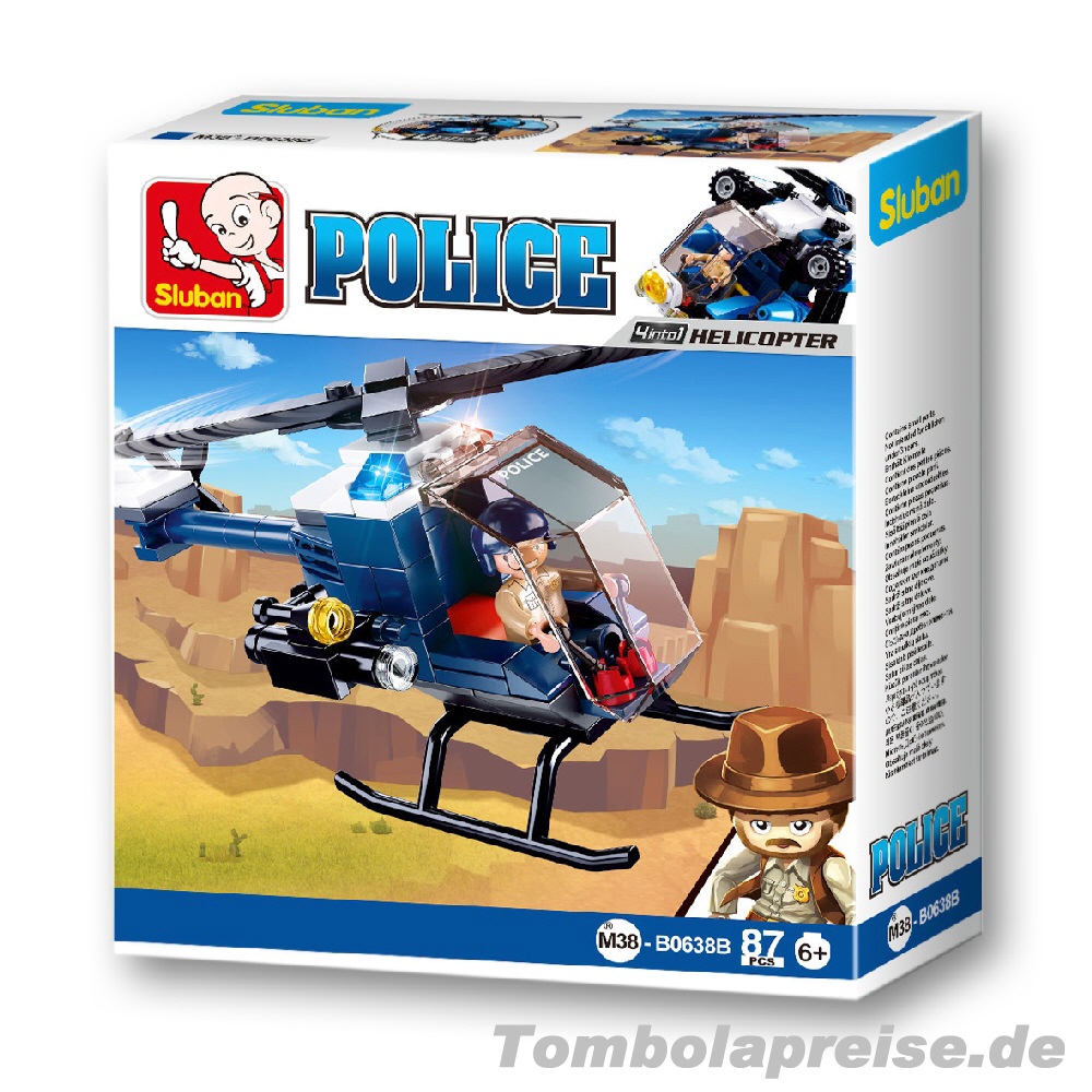 Tombolapreis Polizei-Helikopter Steckbausteine