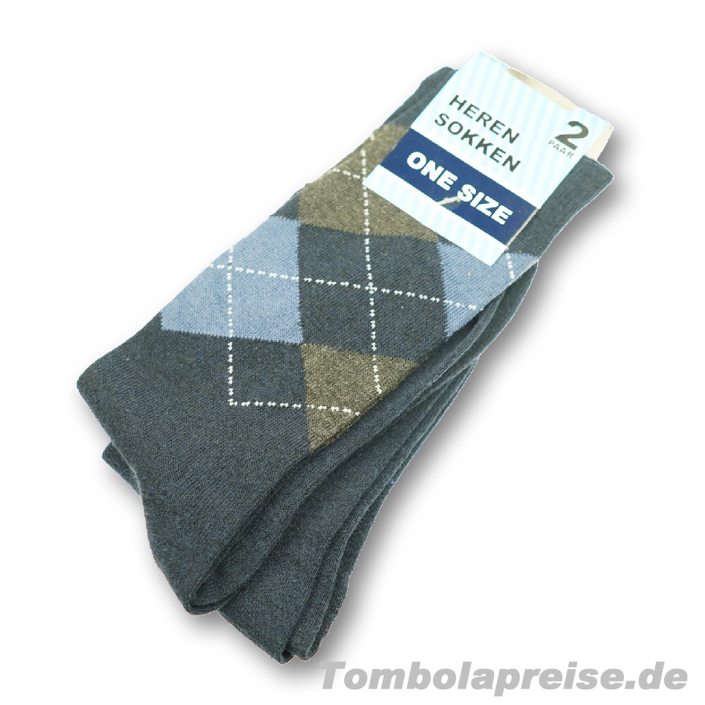 Tombolapreis Herrensocken blau-karriert