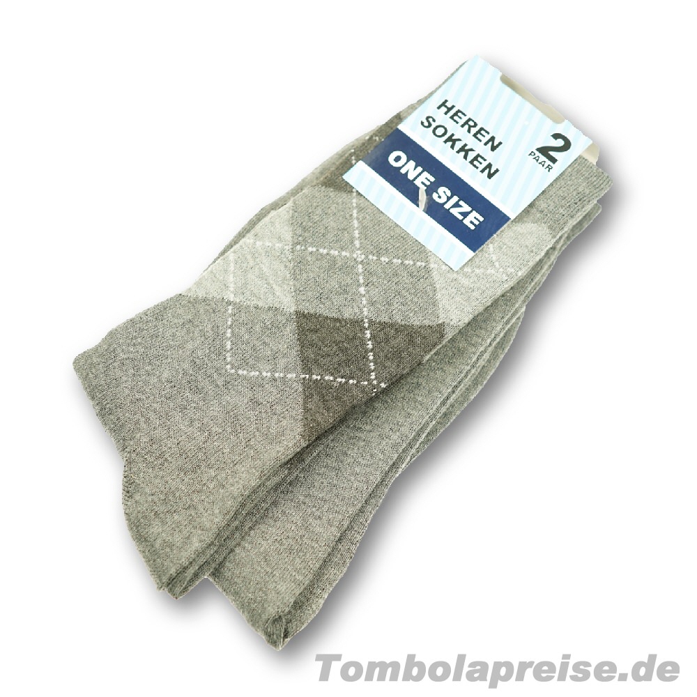 Tombolapreis Herrensocken grau-kariert