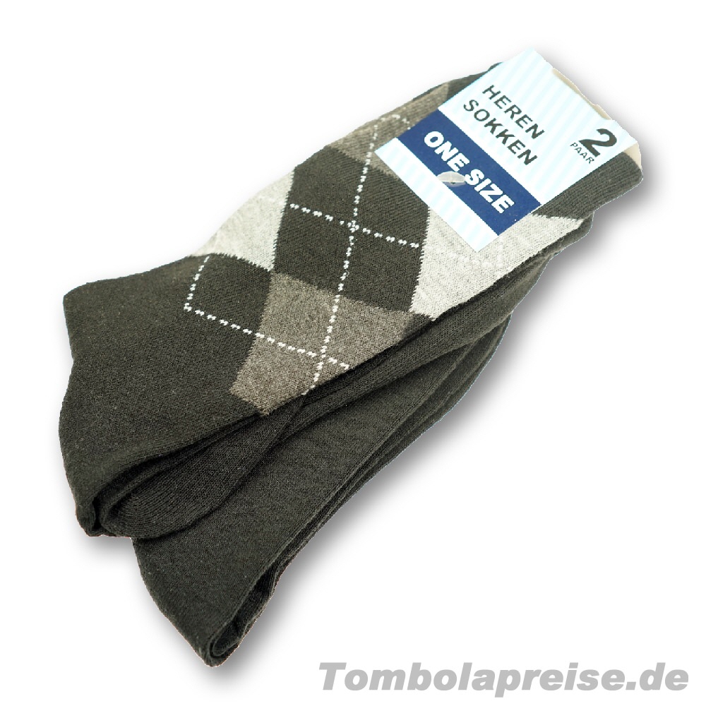 Tombolapreis Herrensocken schwarz-kariert