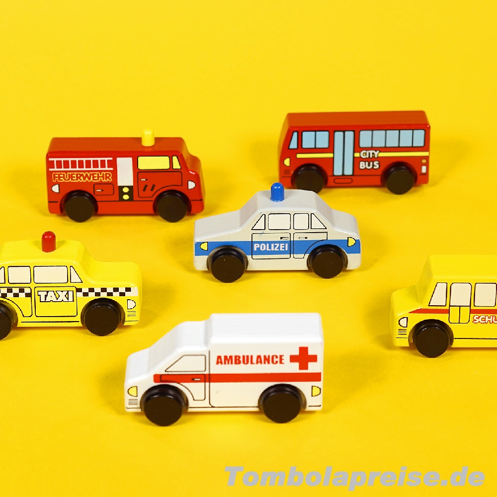 Tombolapreis Holzautos sortiert