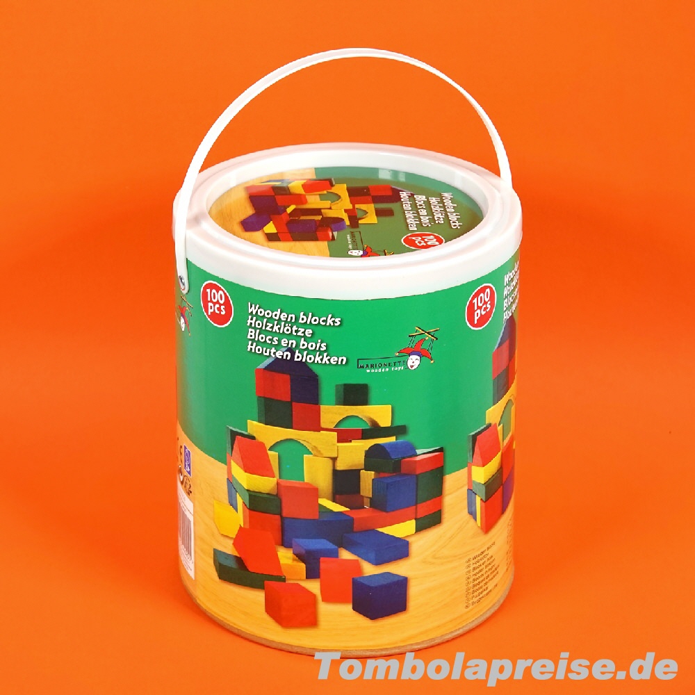 Tombolapreis Holzbausteine Tonne 100er
