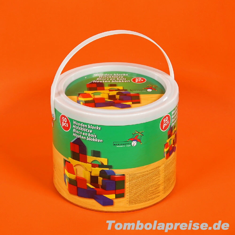 Tombolapreis Holzbausteine Tonne 50er