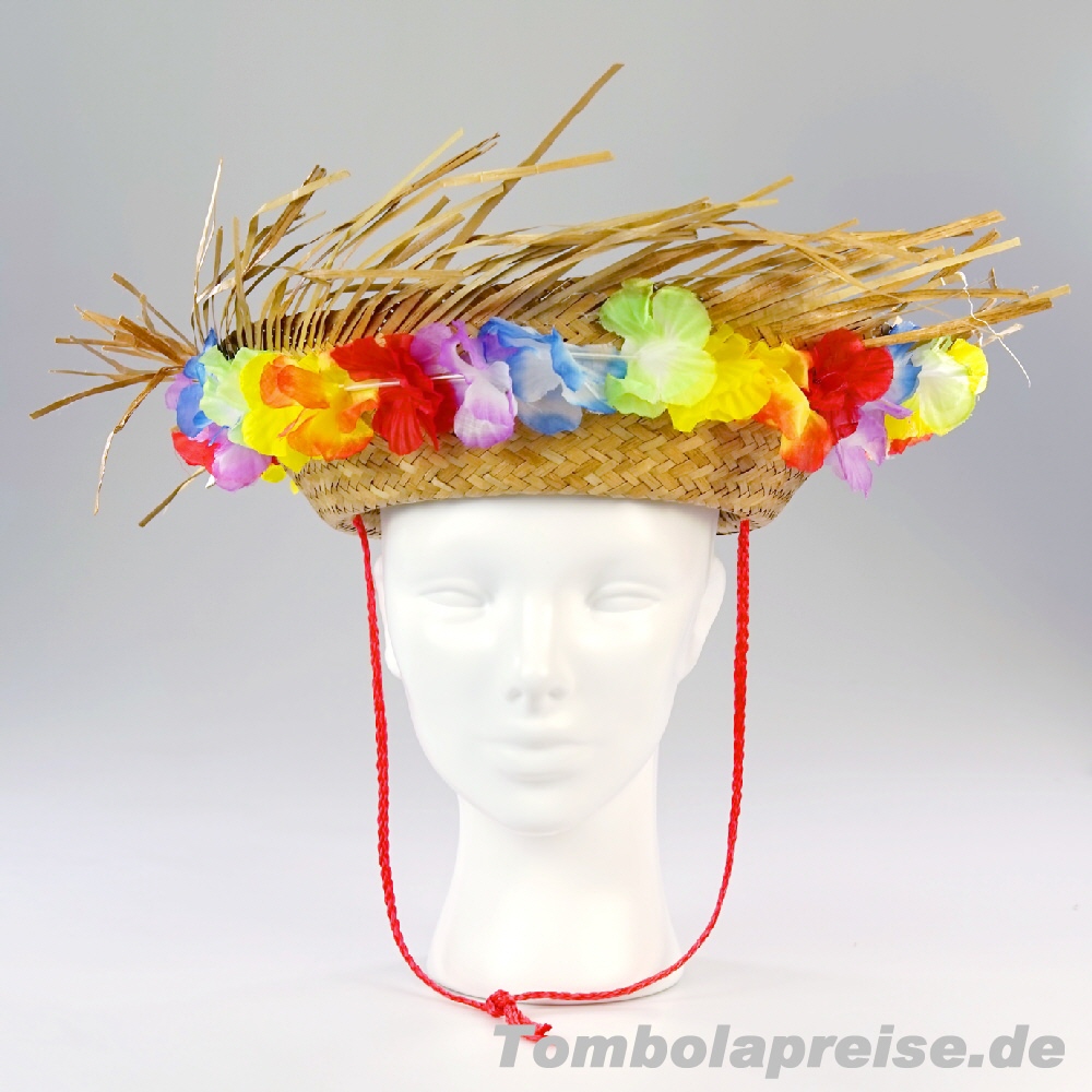 Tombolapreis Strohhut mit Blumen