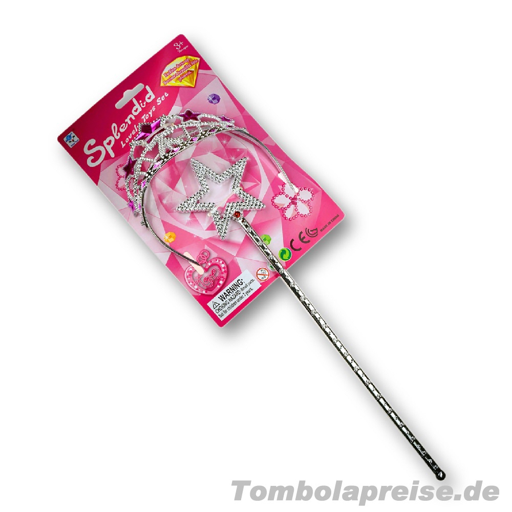 Tombolapreis Prinzessinnenkrone mit Zauberstab