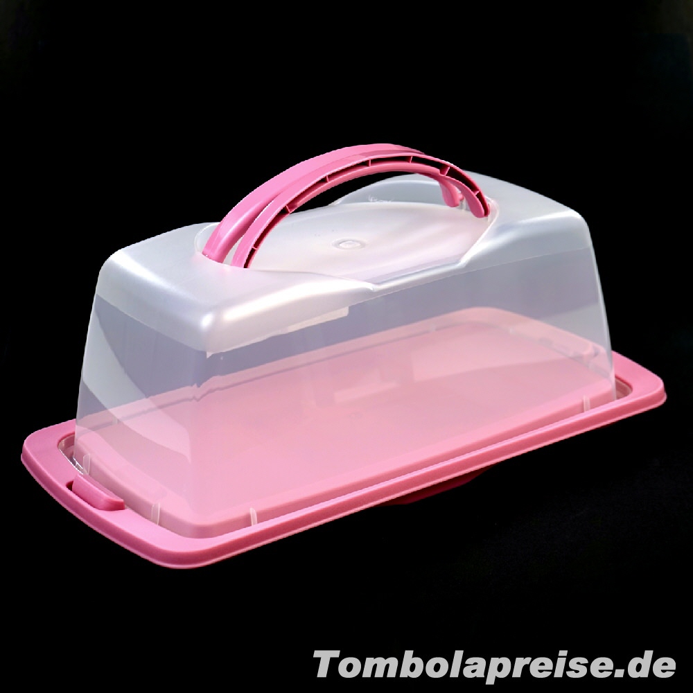 Tombolapreis Kuchenbehälter eckig rosa