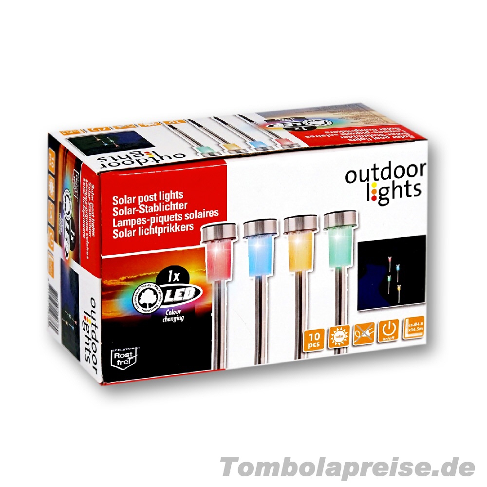 Tombolapreis LED-Solarleuchten 10er-Set