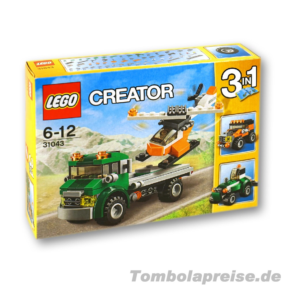 Tombolapreis LEGO Creator 3in1 Fahrzeuge