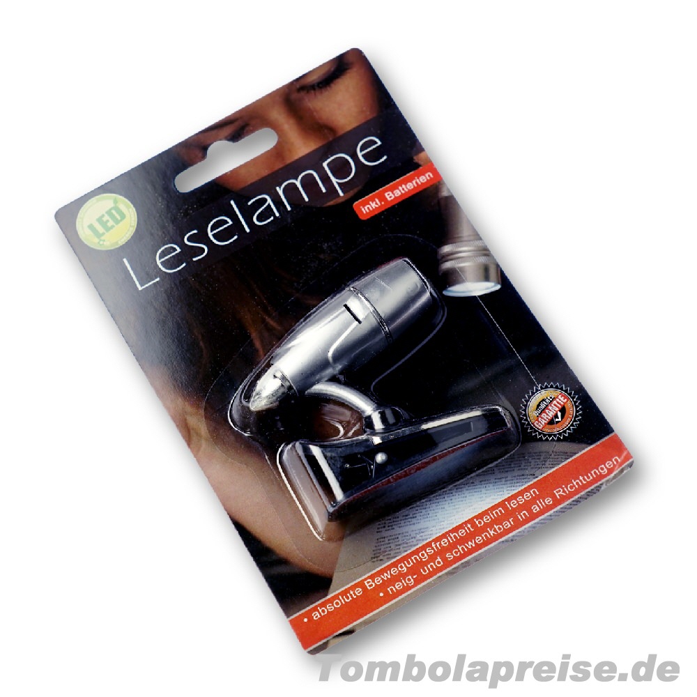Tombolapreis Leselampe mit Clip