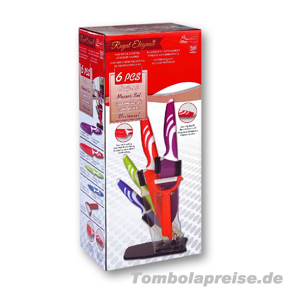 Tombolapreis Messerset im Acrylständer