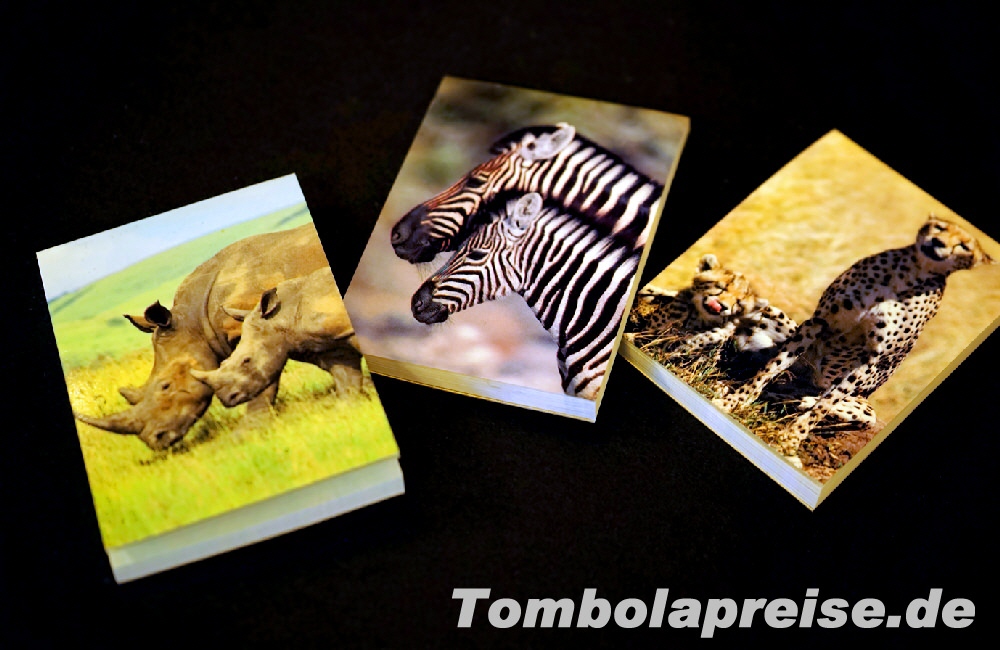 Tombolapreis Notizblock Wilde Tiere