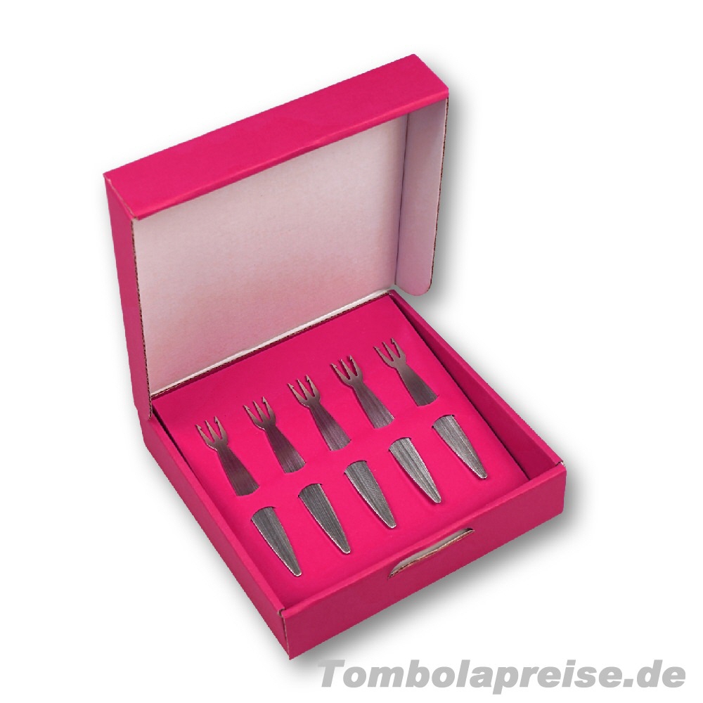 Tombolapreis Pink-Geschenkset Pommesgabeln