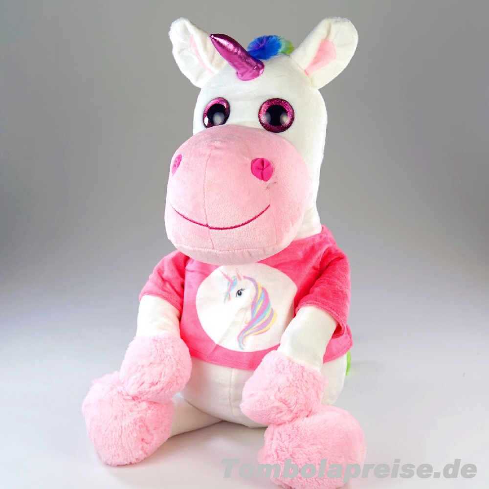Tombolapreis Plüsch-Einhorn T-Shirt 45 cm