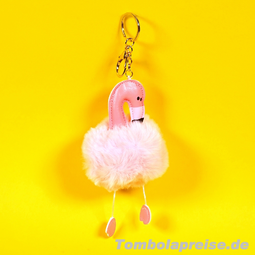 Tombolapreis Plüsch-Flamingo Schlüsselanhänger