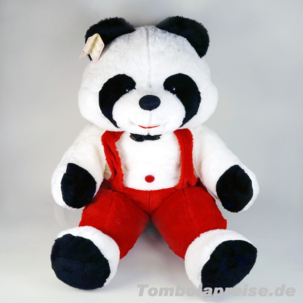 Tombolapreis Plüsch-Panda mit Latzhose 100 cm