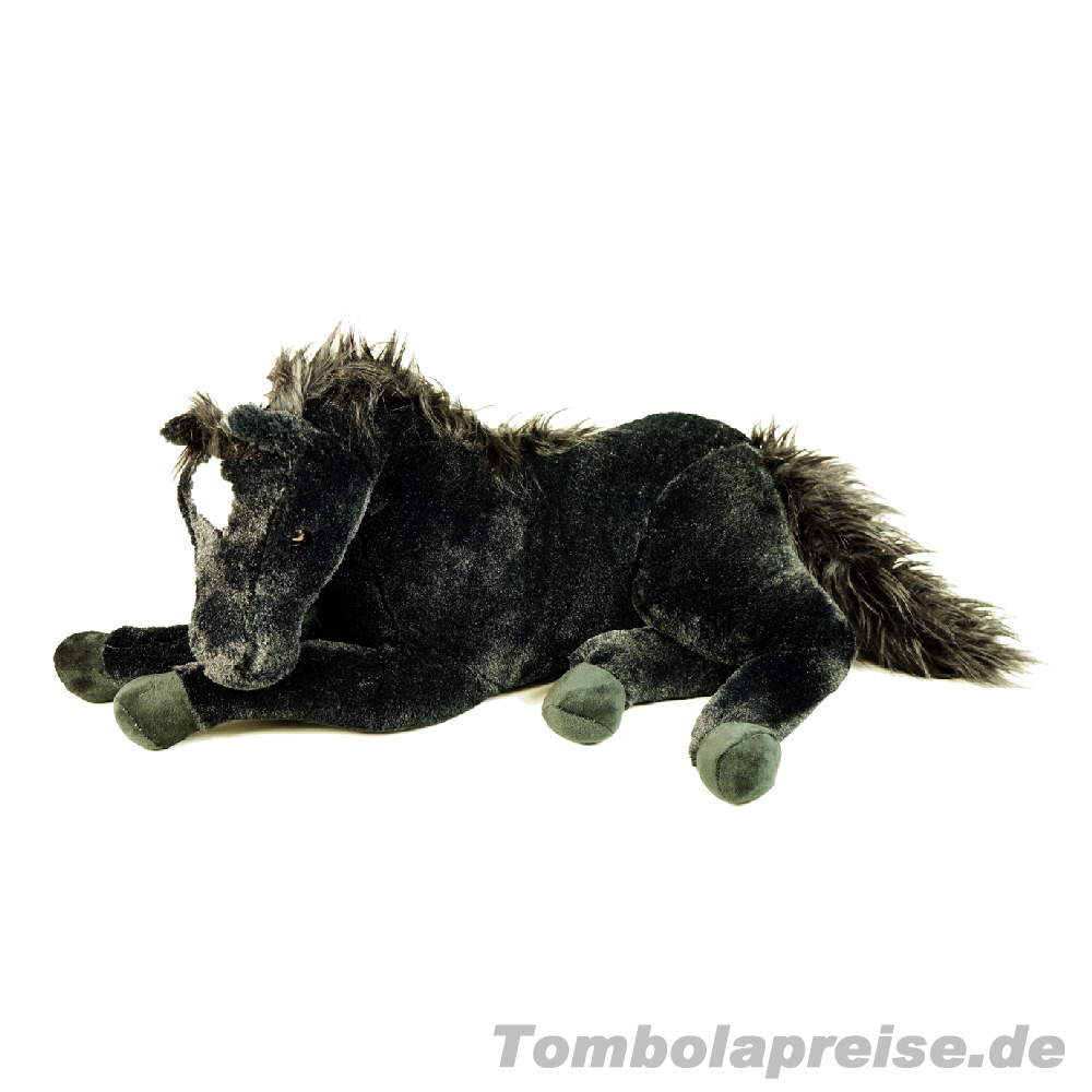Tombolapreis Plüsch-Pferd liegend schwarz 52 cm