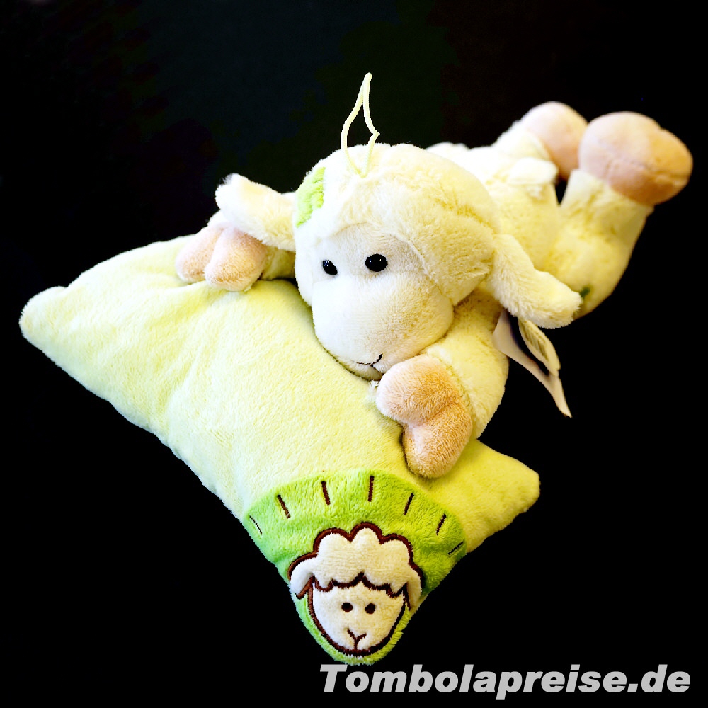 Tombolapreis Plüsch-Schaf liegend mit Kissen