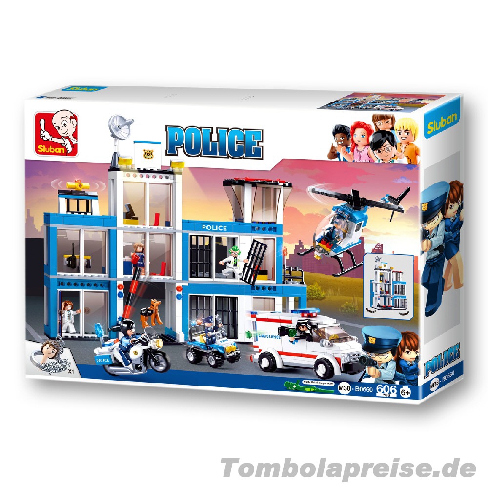 Tombolapreis Polizeistation Steckbausteinkasten
