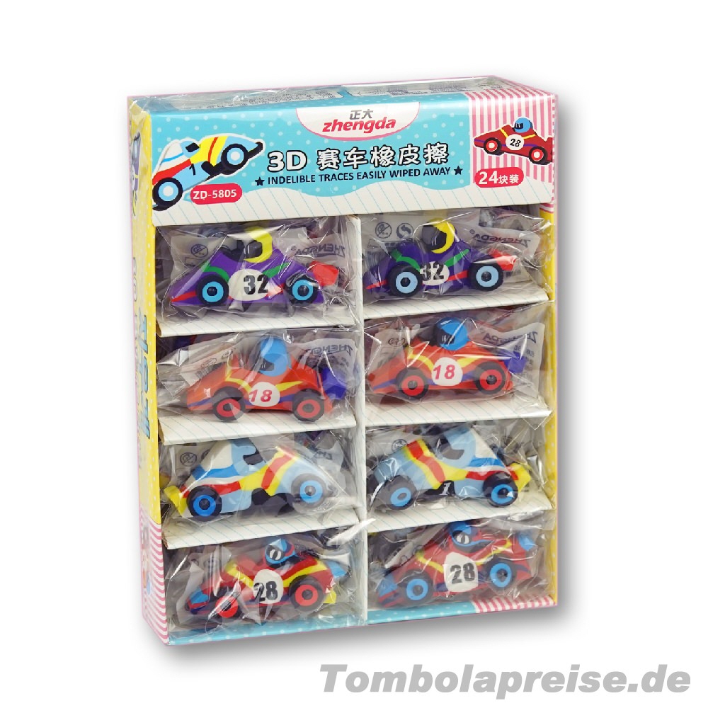 Tombolapreis Rennwagen Radiergummis