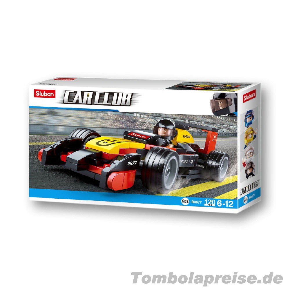Tombolapreis Rennwagen Steckbausteinbox