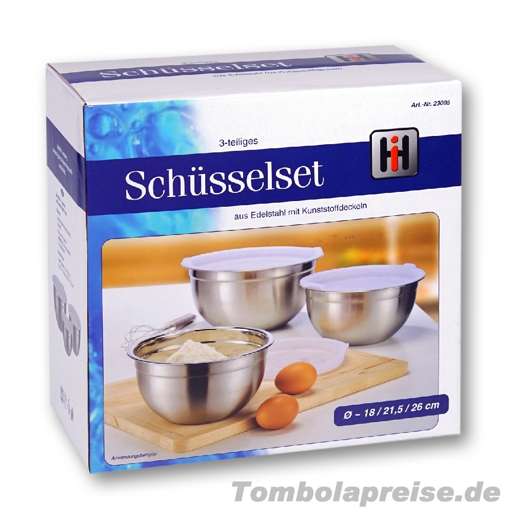 Tombolapreis Rührschüssel-Set Edelstahl 3teilig