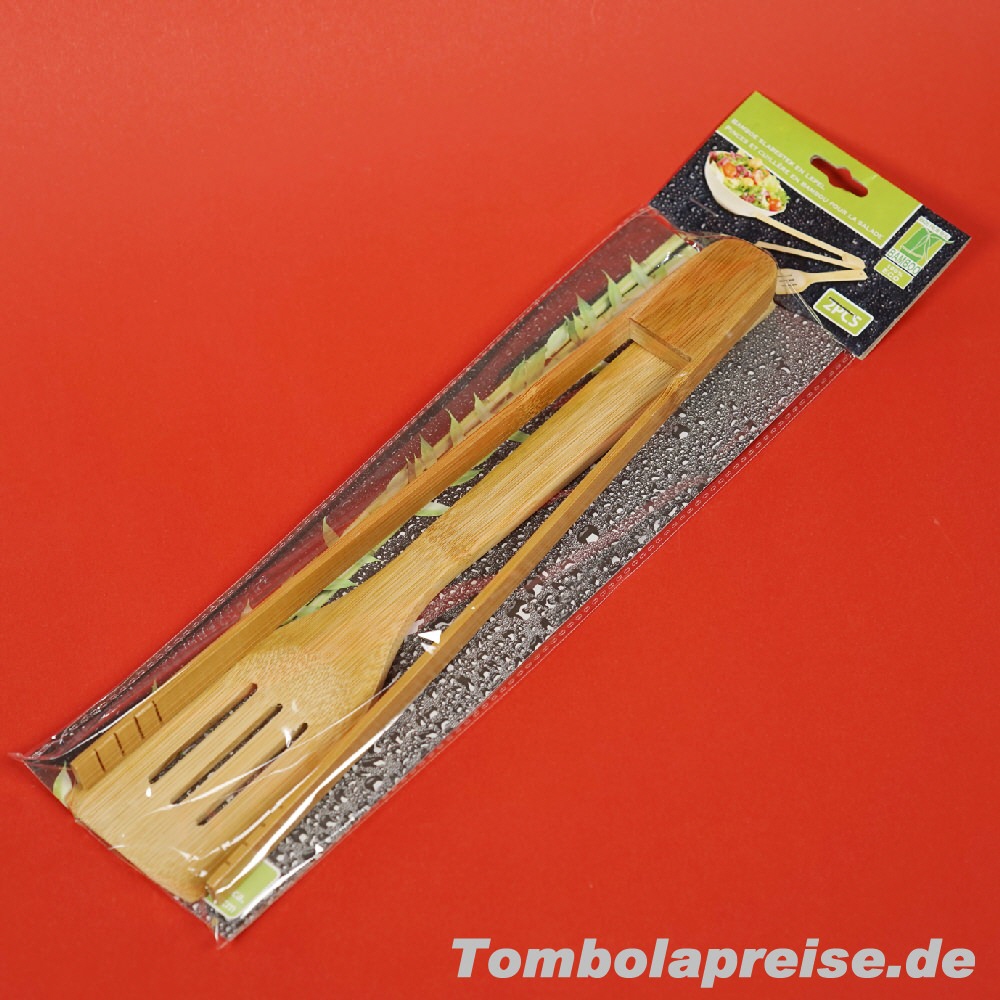 Tombolapreis Bambus-Salatbesteck
