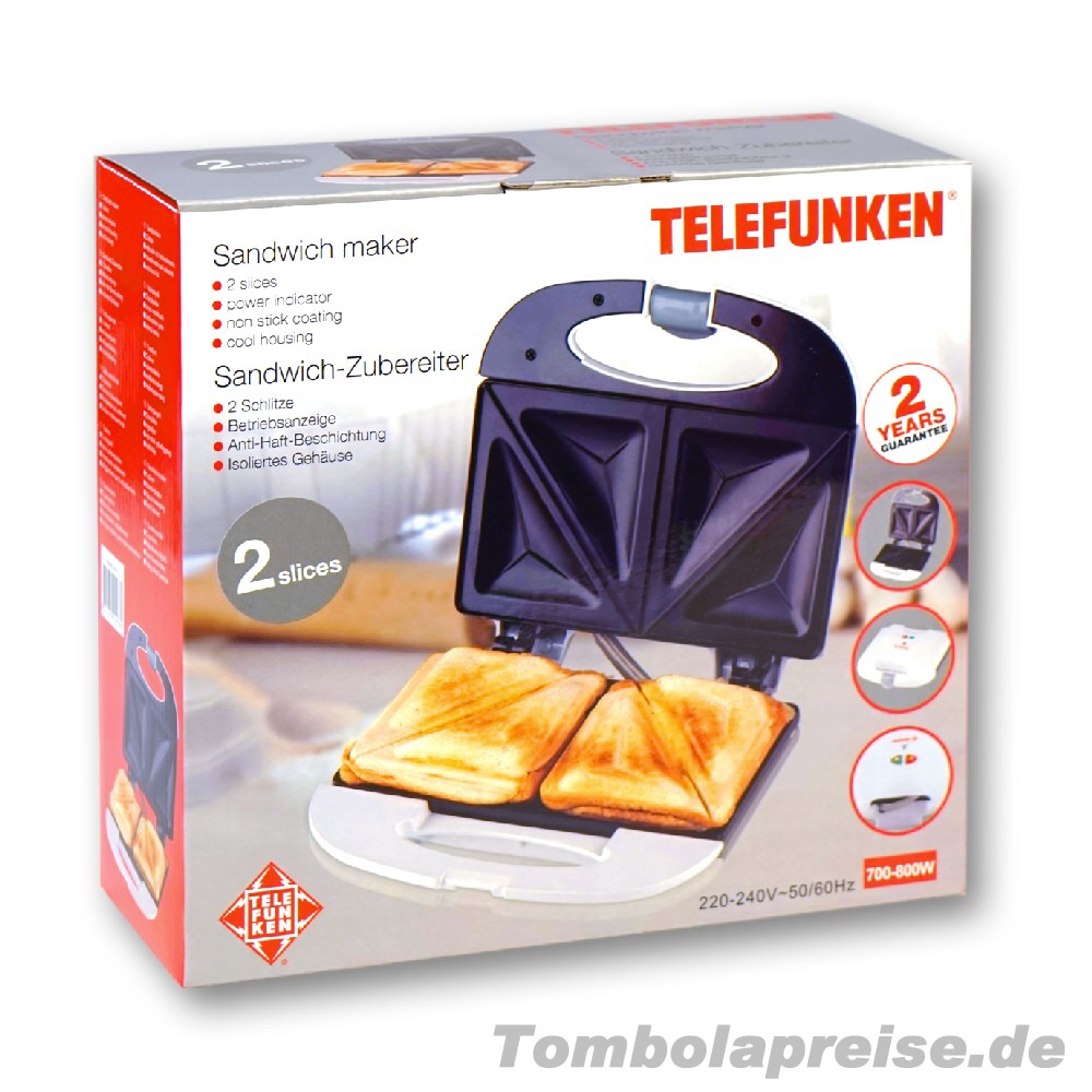 Tombolapreis Toaster für 2 Scheiben Sandwich
