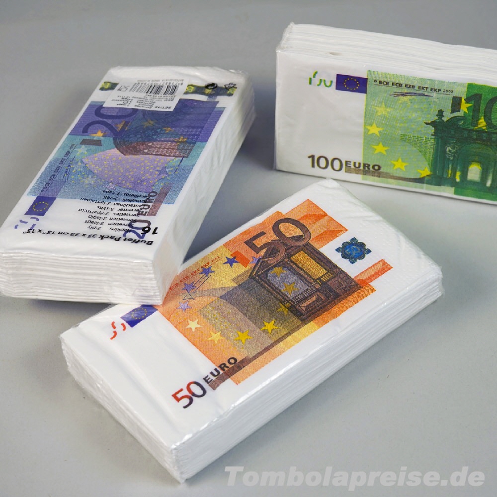 Tombolapreis Servietten-Geldscheine